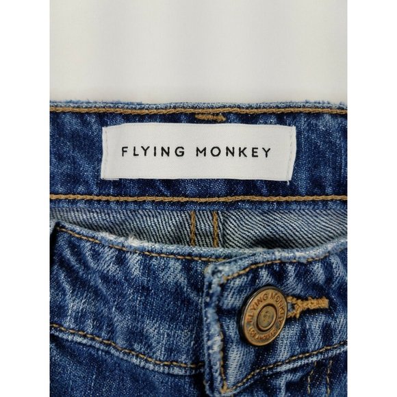 Flying Monkey Black Label Straight Leg Distressed Blue Jeans Size 27x26 NEW B59 - Picture 7 of 9